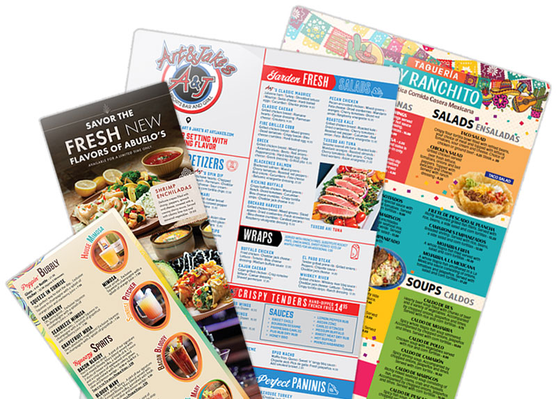 MenuWorks Laminated Restaurant Menu Printing